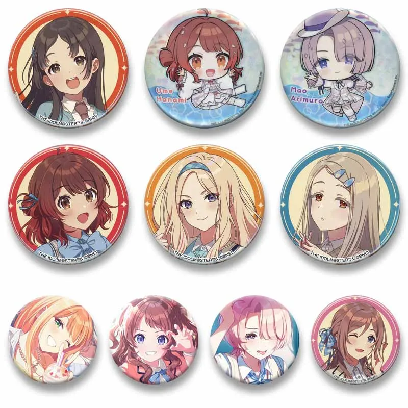 

Gakuen Idolmaster Game Brooch Cartoon Saki Hanami Temari Tsukimura Enamel Pins Bag Shoes Decor Badge Jewelry Accessories Gifts