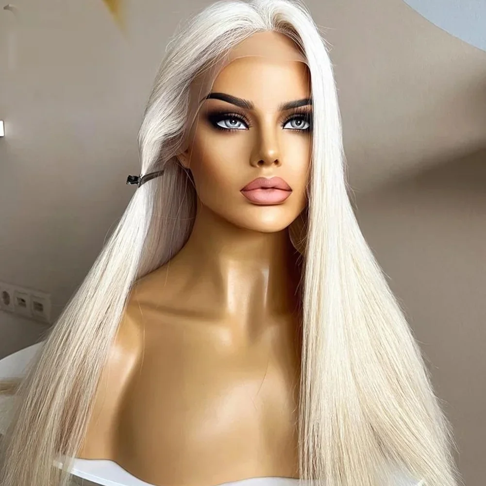 

Glueless Blonde 613 Silky Straight Soft Preplucked 26Inch Long 180Density Lace Front Wigs For Women With Baby Hair Good Texture
