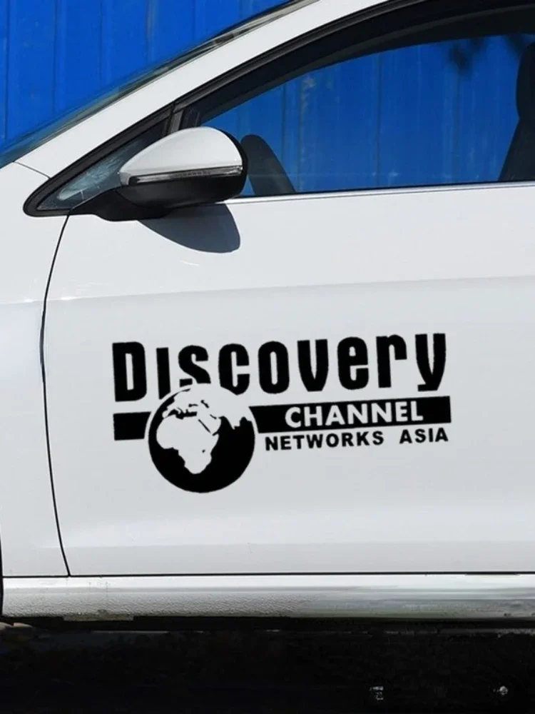 Car Stickers 2PCS Discovery Channel Networks Asia Decorative Accessories Creative Sunscreen Waterproof PVC.50CM*23CM