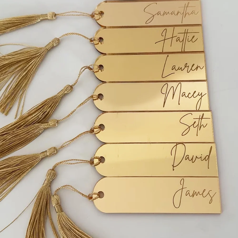 

Custom Acrylic Name Place Cards Mirrored Place Card Wedding Bachelorette Party Gold Mirror Place Mats Engraved Tag Bridal Shower