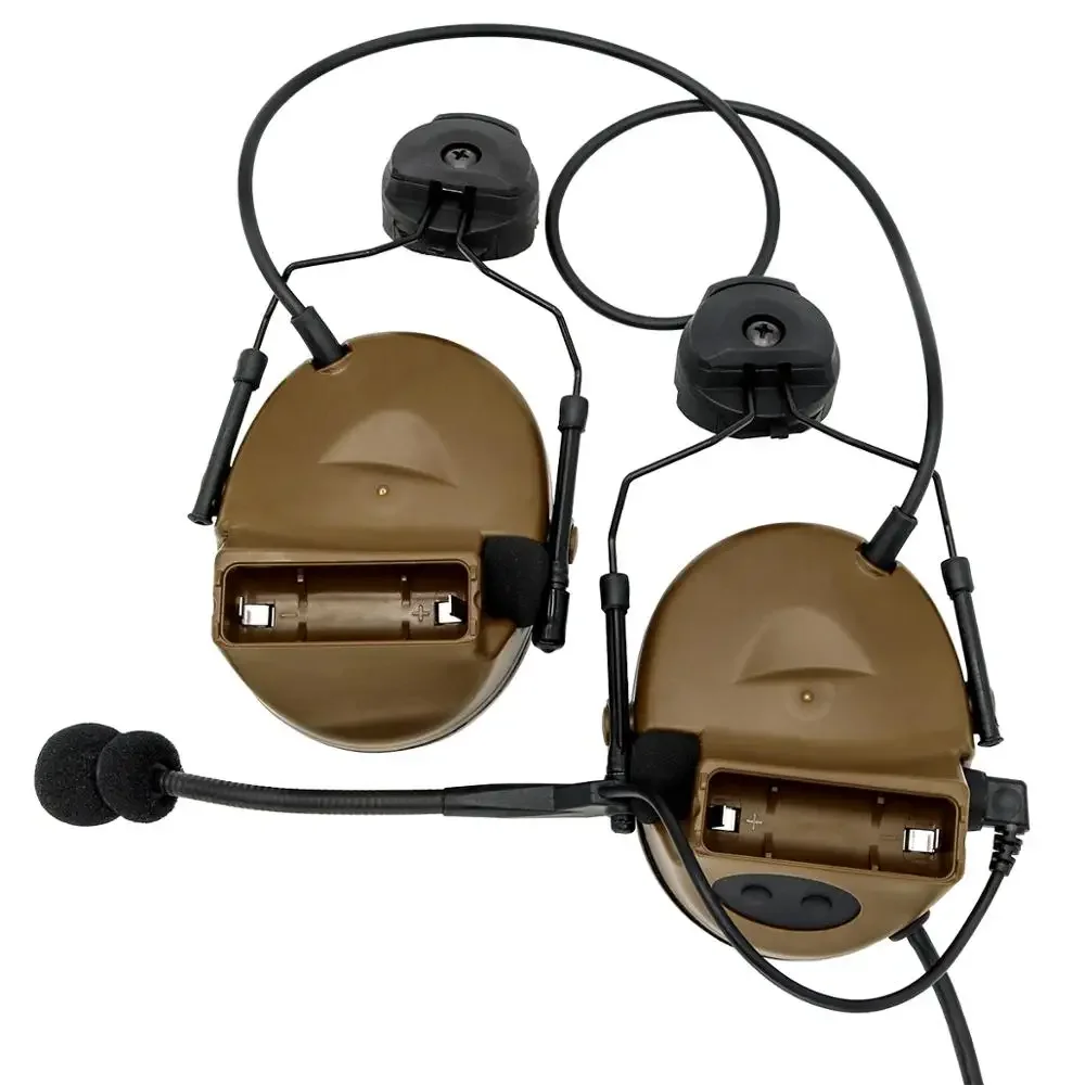 COMTA II soporte para casco versión auriculares pastilla reducción de ruido protección auditiva auriculares tácticos CB + U94 Ptt + adaptador de