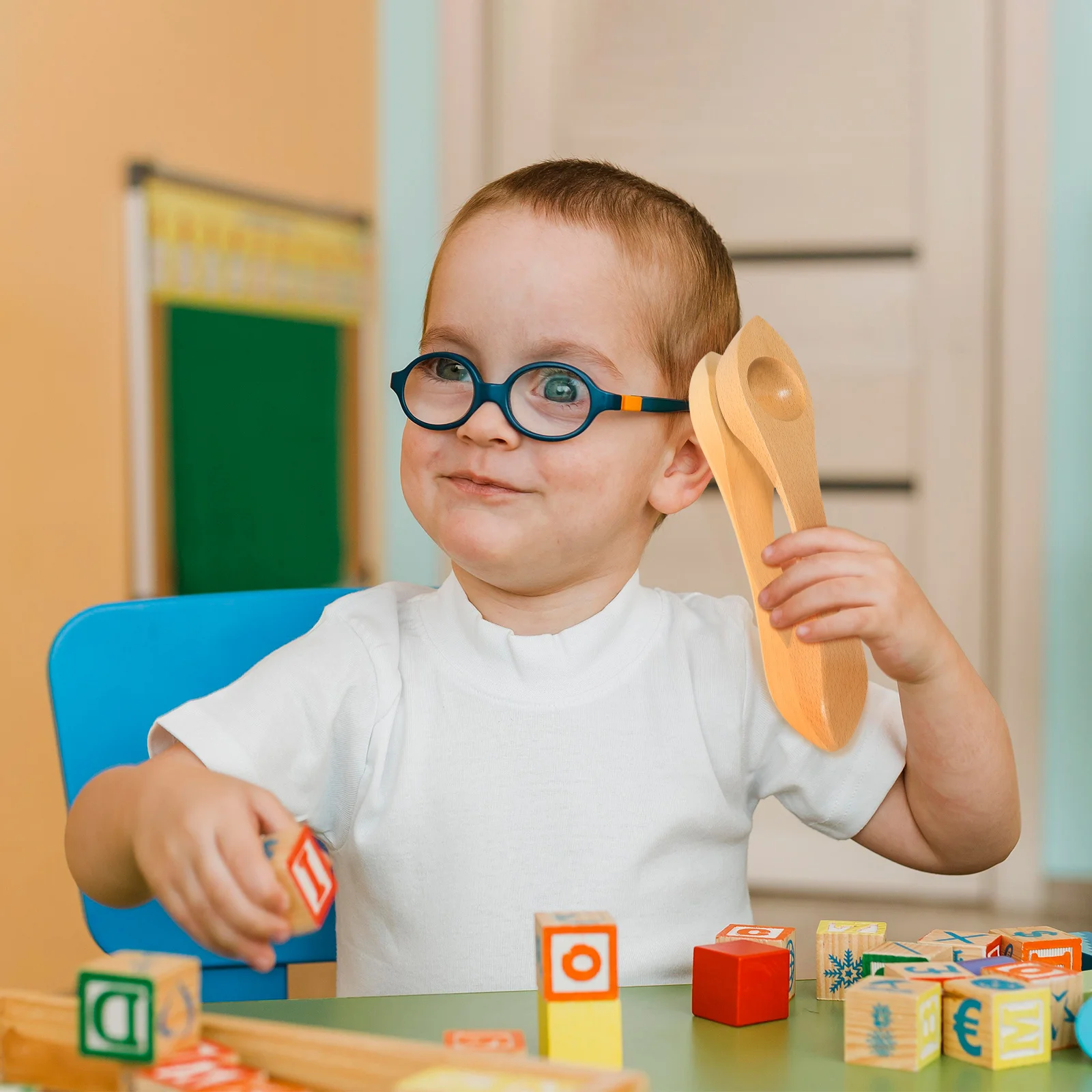 나무로 만든 악기 스푼 어린이 공연 악기 매끄러운 표면 유치원 음악 학습용 어린이 타악기