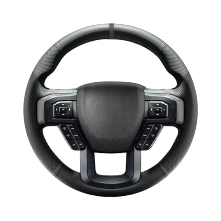 

Leather Steering Wheel Cover Lace Up, Hand-Stitch on Wrap, Steering Wrap Compatible with Ford 2015-2020 F-150/2017-2021 F-250 F