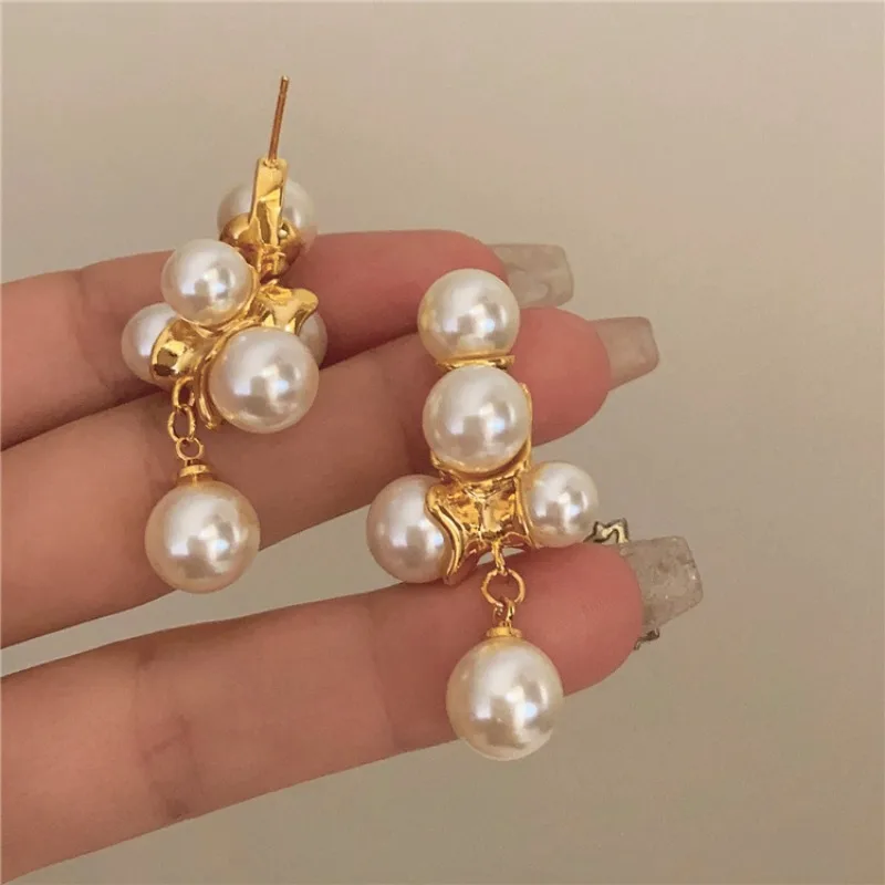 Fashion Jewelry Vintage Temperament Simulated Pearl Dangle Earrings For Girl Women Gifts Fine Design Ear Accessories Hot Selling