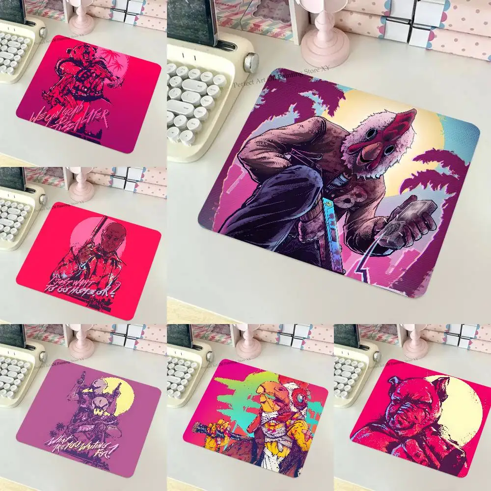 H-Hotline M-Miami Action Game Mousepad Small LockEdge Mouse Pad For Gamers Computer Desk Pad Rectangular Anti-slip Rubber