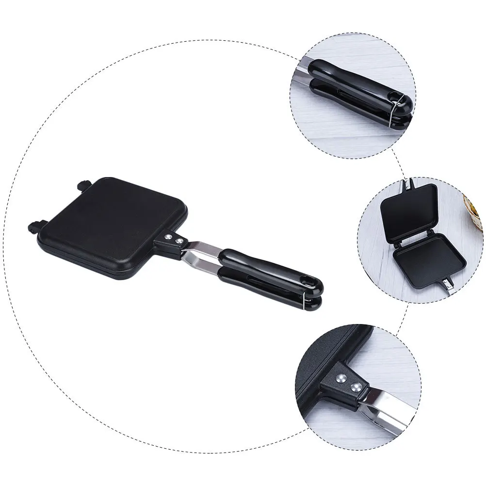 

Sandwich Frying Pan Double-Sided Aluminum Alloy Non-Stick Grill Pan for Baking Toasts Pancakes Omelettes Kitchen Cooking