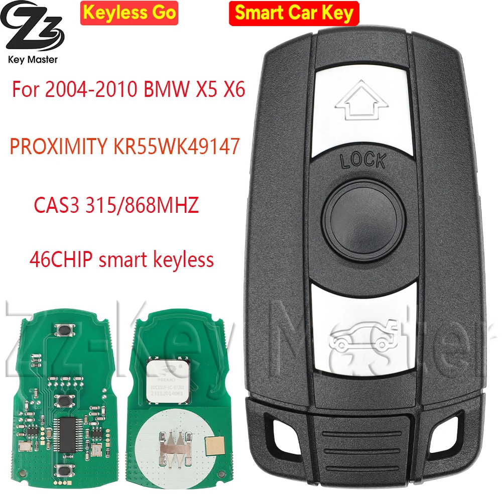 Zz PROXIMITY KR55WK49147 46 ชิป 315/868mhz Keyless Go Remote Key PN:6986583-04 CAS3 สําหรับBMW 1 3 5 Serie E90 X5 X6 2006-2011