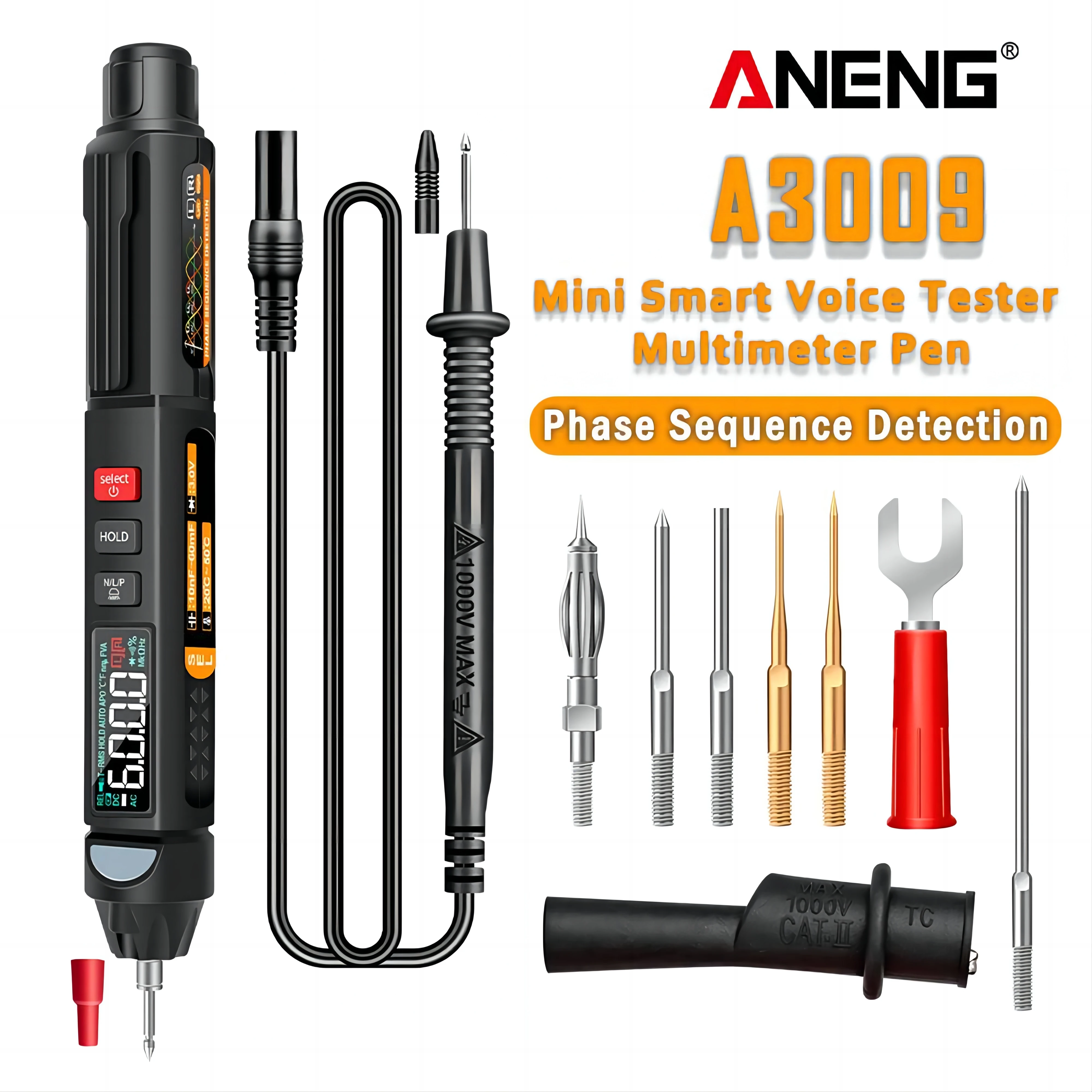 Digital Multimeter Voice Broadcast Pen Tester ANENG A3009 AC DC Voltage 6000 Counts NCV Induction Electrician Detection Tools