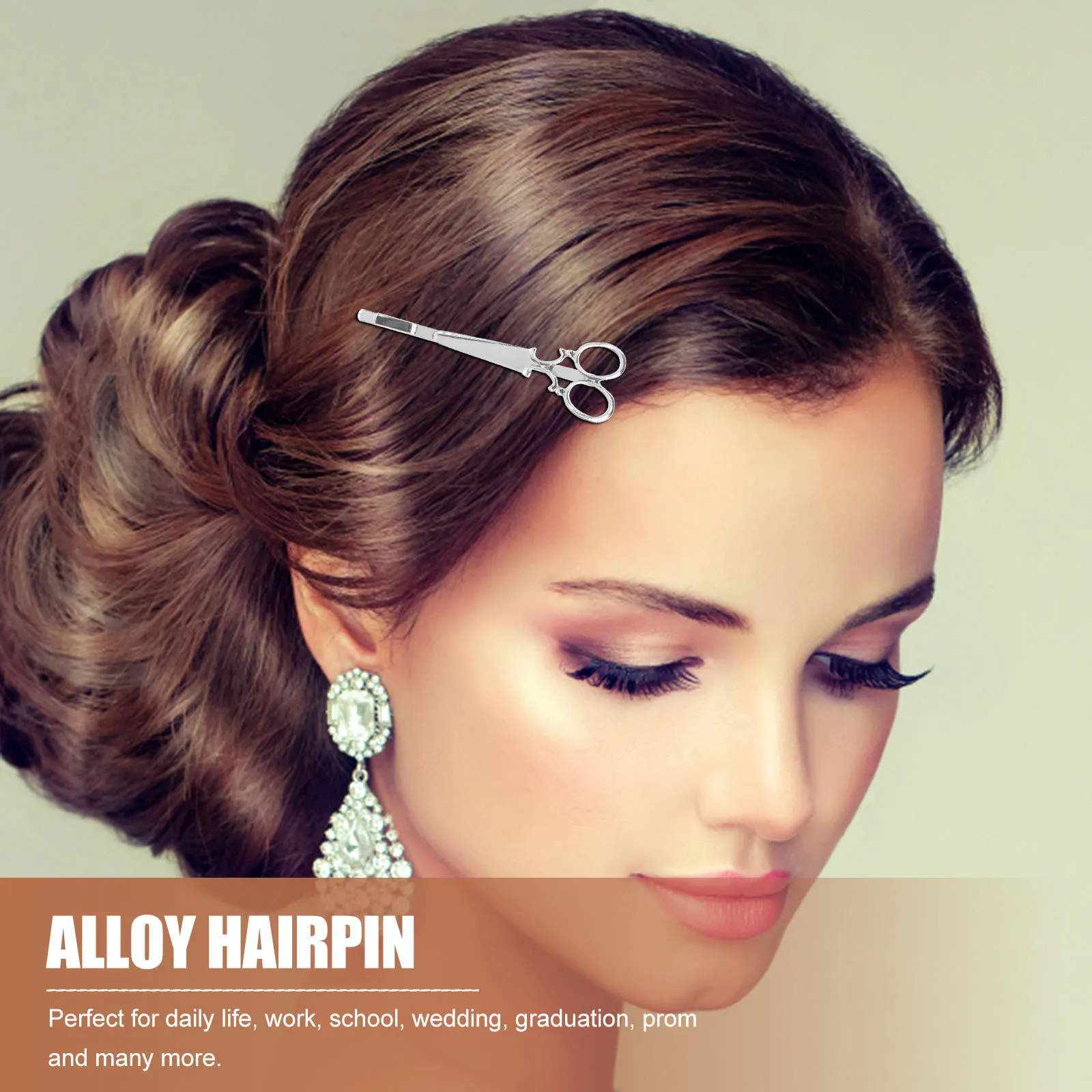 

6pcs Alloy Scissors Shaped Hairpins Hair Side Clip For Women Girls Golden Silver Rose Gold Each Hair Accessories Daily