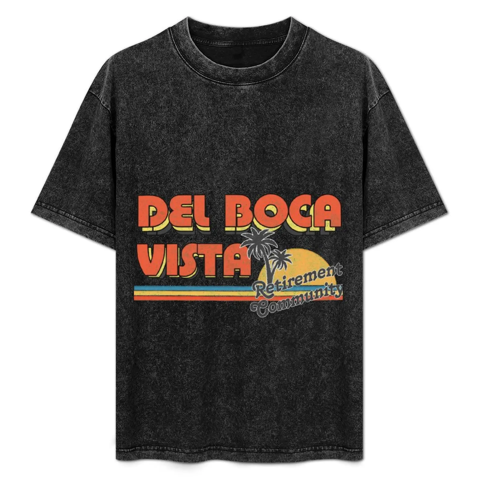 Del Boca Vista/Faded Style 90s Design T-Shirt Casual Simple Design Short Sleeve Shirt