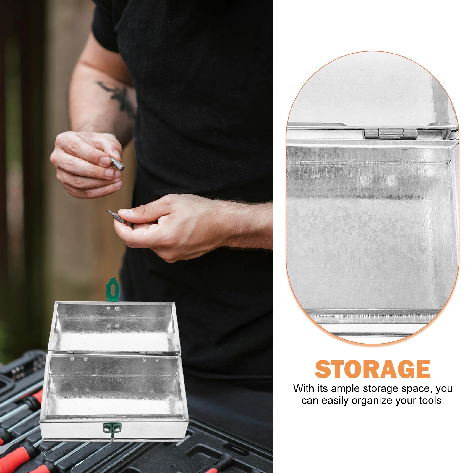 

Hardware Toolbox Durable Lockable Buckle Portable Tool Case ganizer Home Garden Tool Holder Storage Stacking Storage Boxes Box