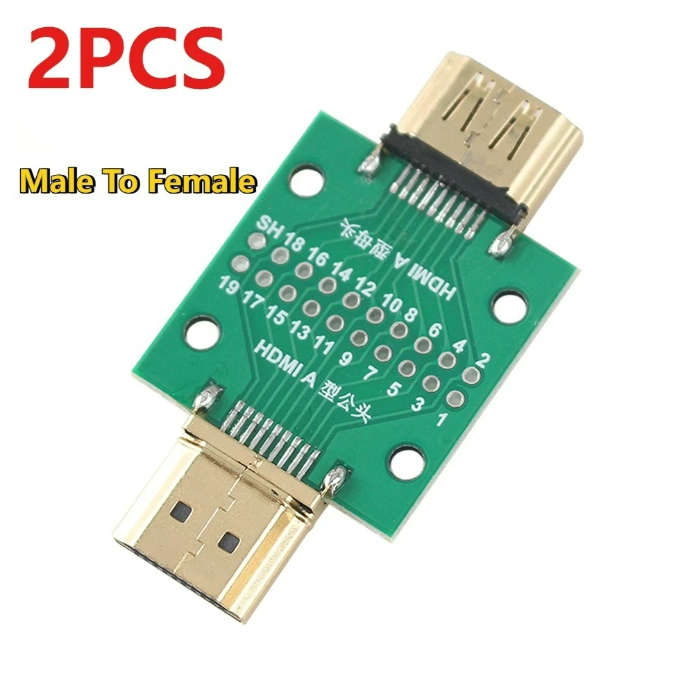Placa de prueba MINI con conector macho a hembra, con placa PCB de 2,54mm de paso, 19/20 pines DP HD, placa adaptadora hembra a macho, 2 uds.