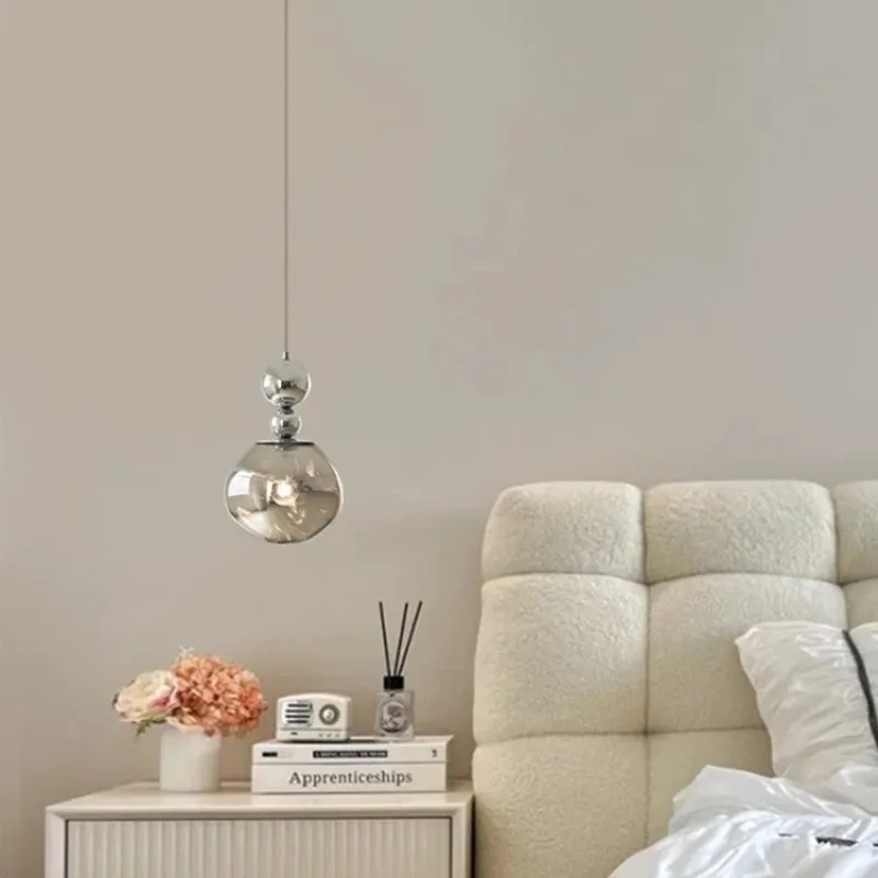 Bedroom Bedside Pendant Lights LED Designer Lava Glass Ball Hanging Lamps Home Decor Dining Room Kitchen Island Ceiling Lamps