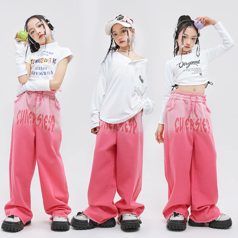 Ragazze Hip Hop abbigliamento Crop top pantaloni Cargo bambino Street Dance felpa che mostra vestiti set bambini sala da ballo spettacolo costumi Jazz