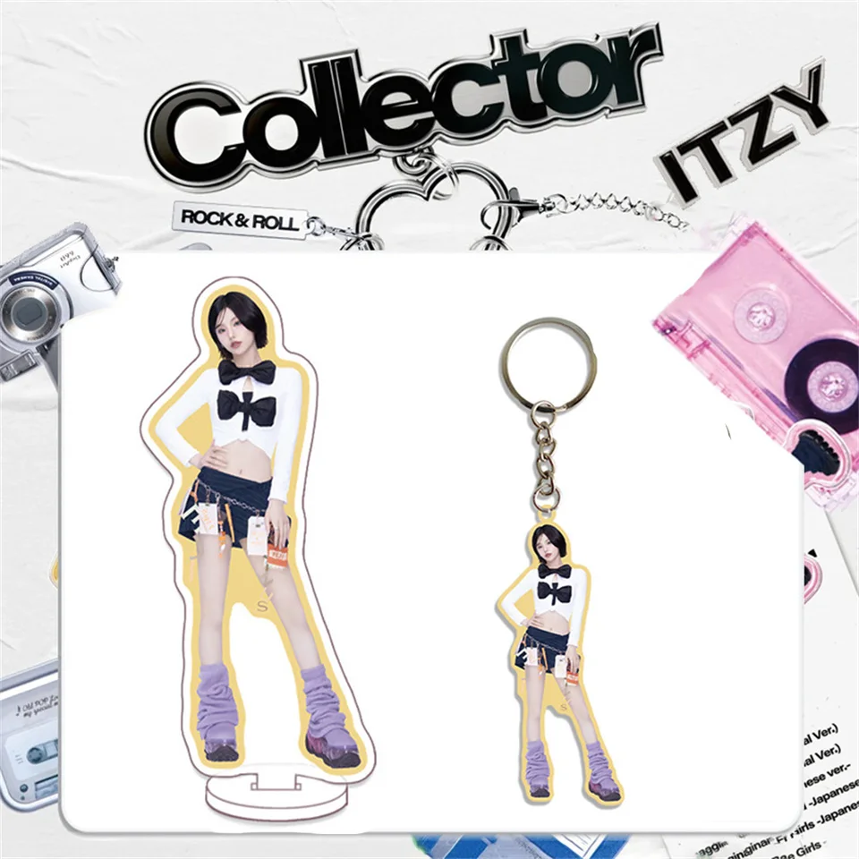 2Pcs KPOP ITZY New Album COLLECTOR Acrylic Keychain 10CM Stand
