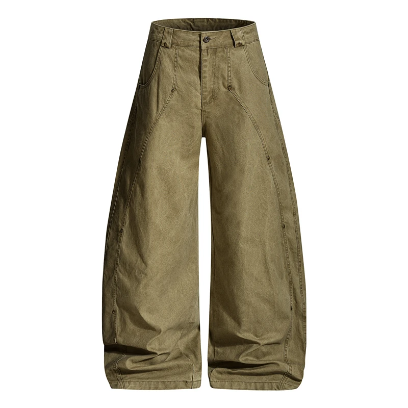 

Loose Wide Leg Workwear Pants ex Casual Comfortable Loose Feeling American Retro Sle Men's Women's Casual Trousers