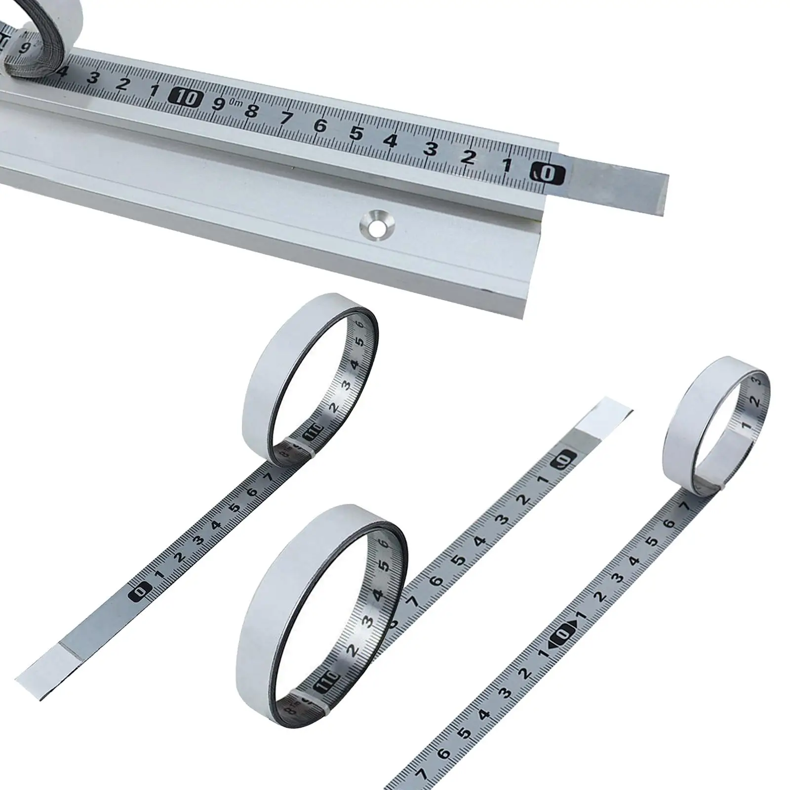 Steel Tape Measure Retractable Self Adhesive Guide Rail Ruler Measuring Tool for Router Table Miter Saw Columns