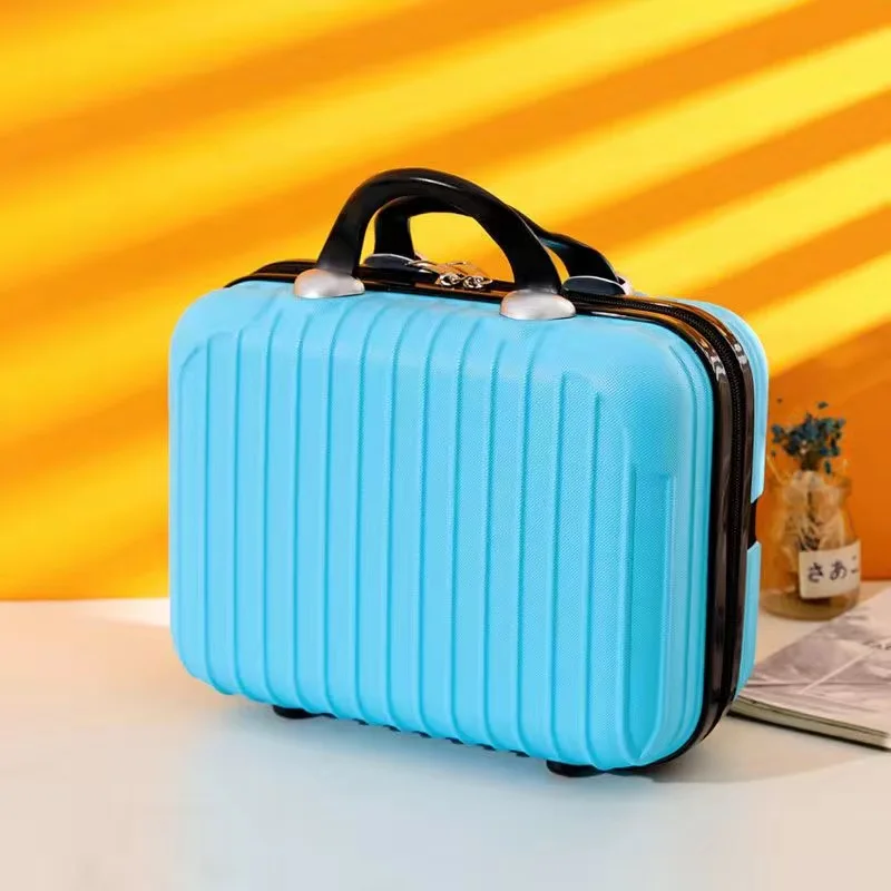 Luggage Organizer Female 14 inch Suitcase Women Simple Cosmetic Case Mini Box Portable Small Travel Bag Solid Color Storage Box