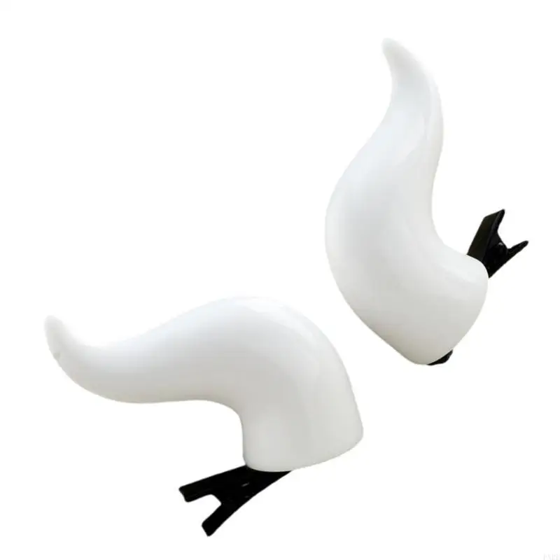PXPBハロウィーンパーティーコスチュームホーンヘアクリップセットロールプレイゲームヘアバレットフェスティバルヘッドウェアデビルホーンアヒルクリップ2PCS