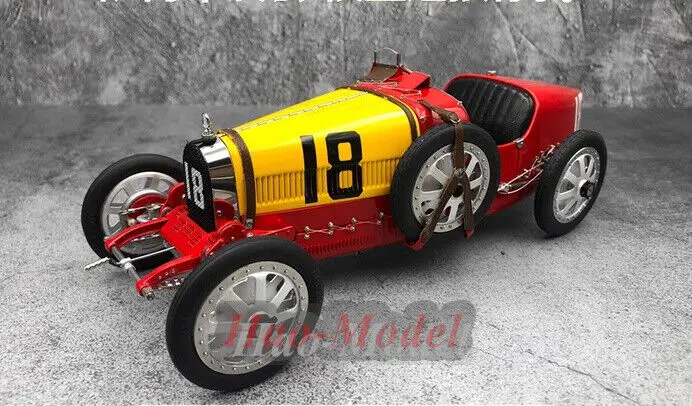 

Модель автомобиля Bugatti T35 #18 1/18 из сплава, красный и желтый