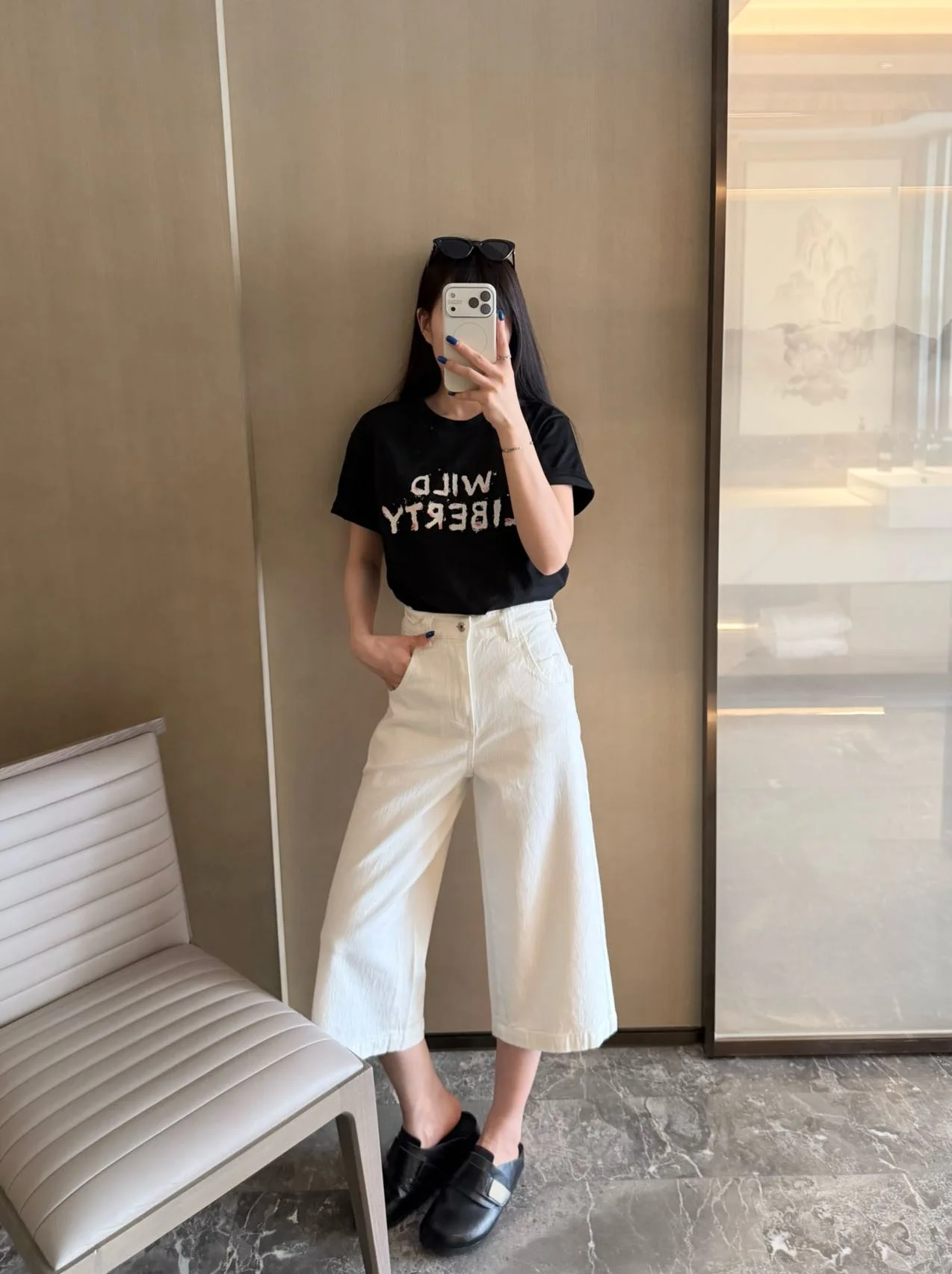 

Белые женские джинсы с высокой талией, широкими штанинами и эффектом похудения, повседневный стиль, весна-лето, новинка