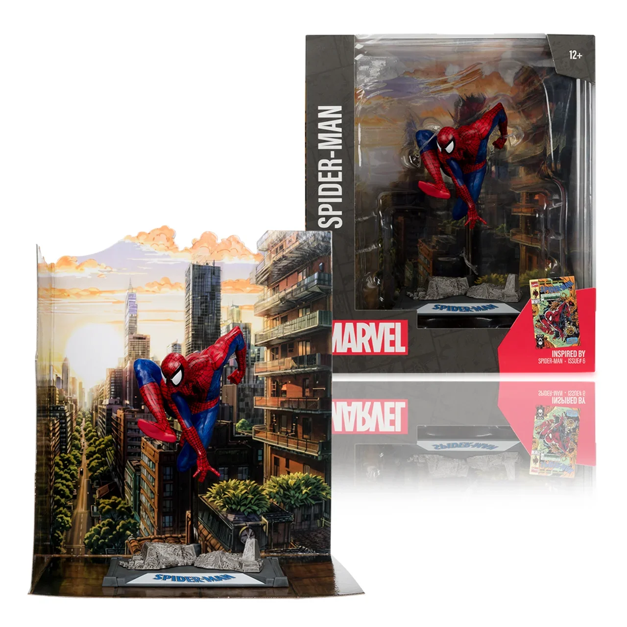 McFarlane Toys MARVEL Spider-Man Spider-Man #6 1:10th Scale Posed Figure w/Scene 18cm Action Figure Garage Collection Kit Model