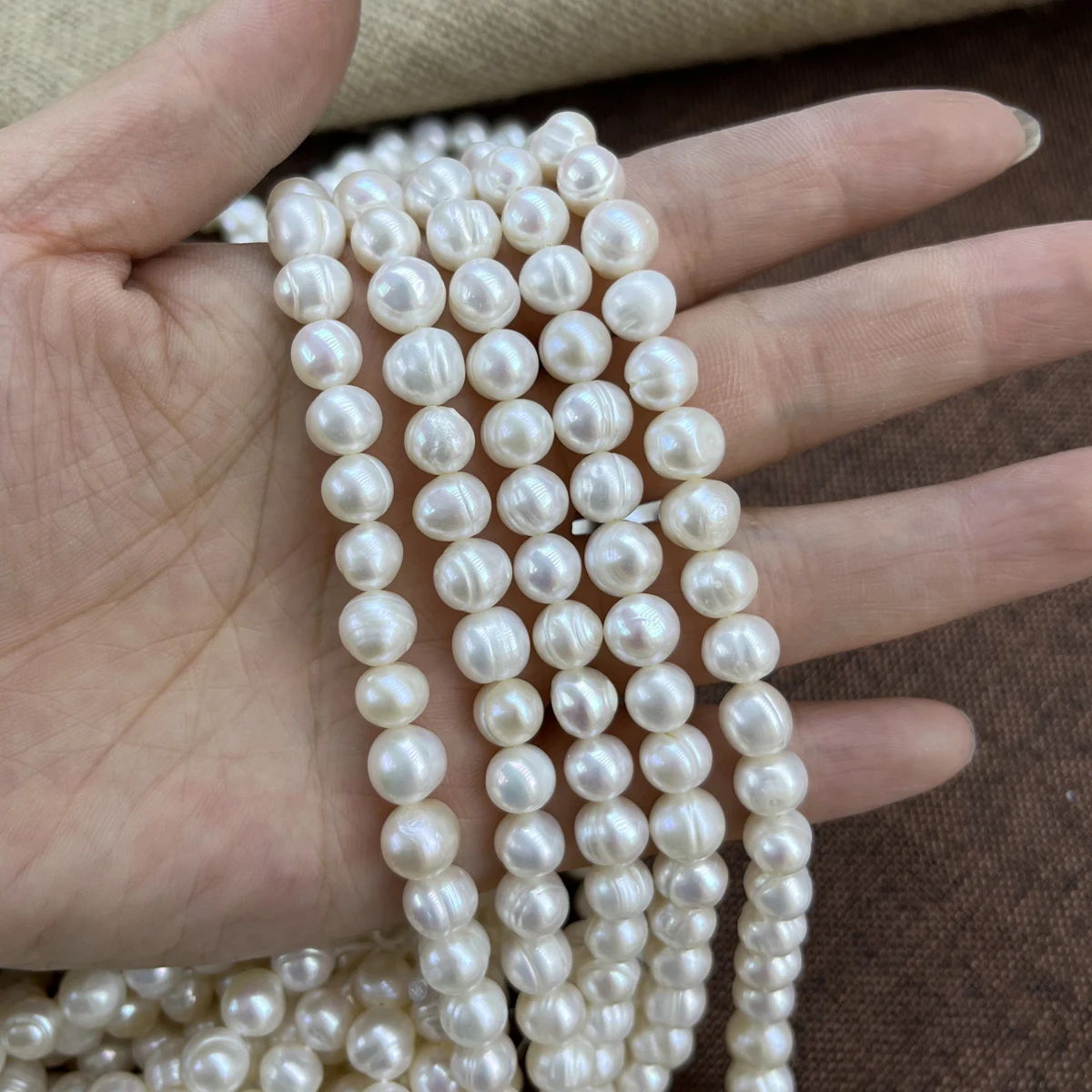 

8-9mm White Natural Freshwater Pearls Irregular Shape Semi-Finished Beads for Jewelry Making DIY Necklace Bracelet Accessories