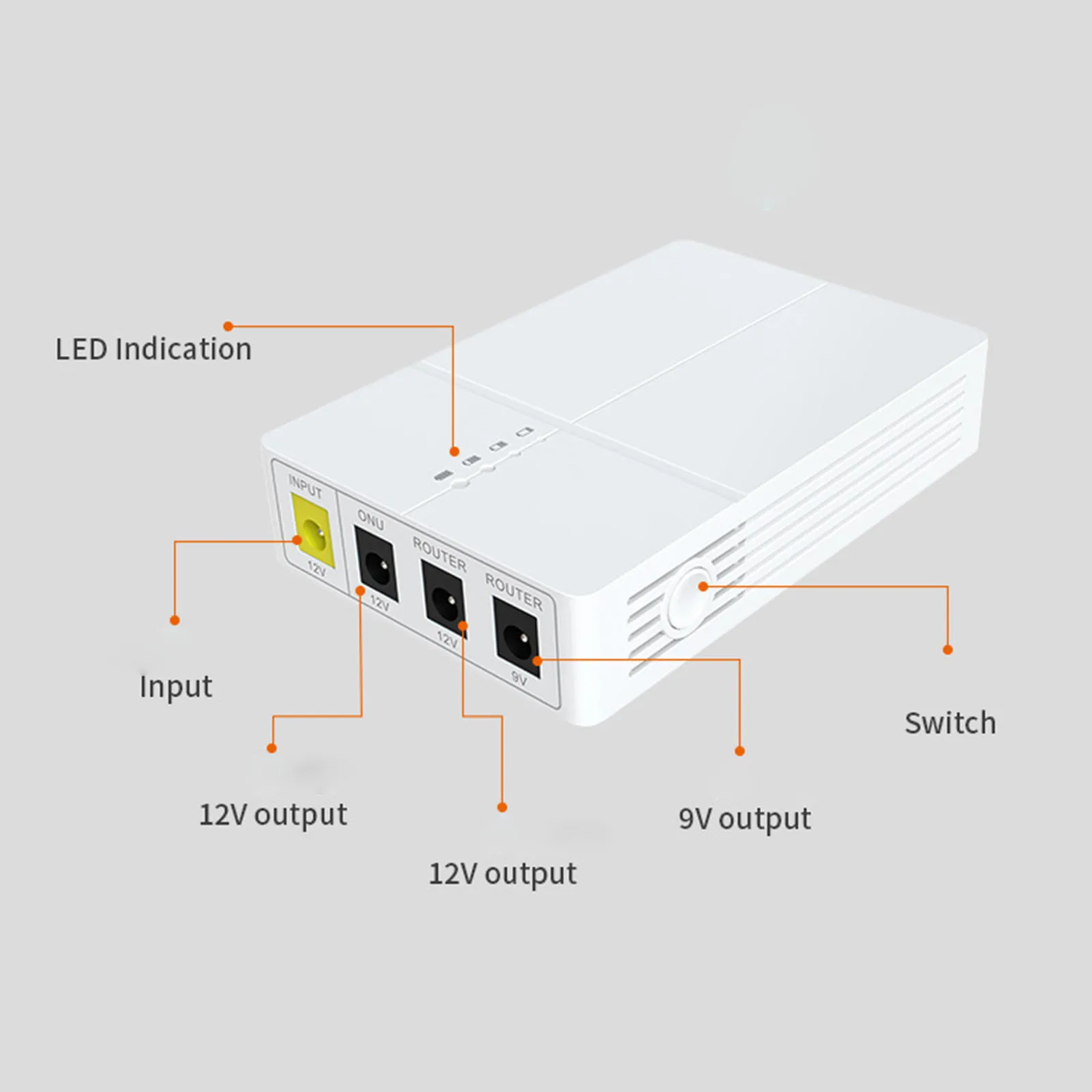 كاميرا احتياطية صغيرة UPS بتيار مستمر احتياطية 6000 مللي أمبير في الساعة مودم توجيه مصدر طاقة غير منقطع لمودم التوجيه #5