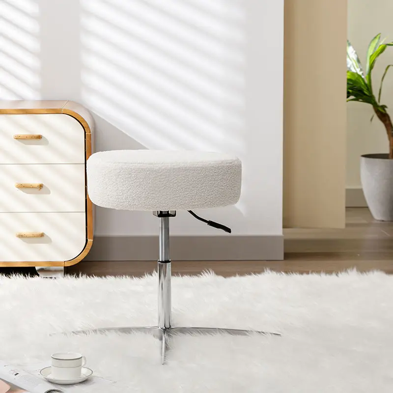 Minimalist Dressing Stool Round Swivel Stool Bedroom Ideas Lamb Velvet Stool Dressing Stools Liftable Iron Living Room Chair