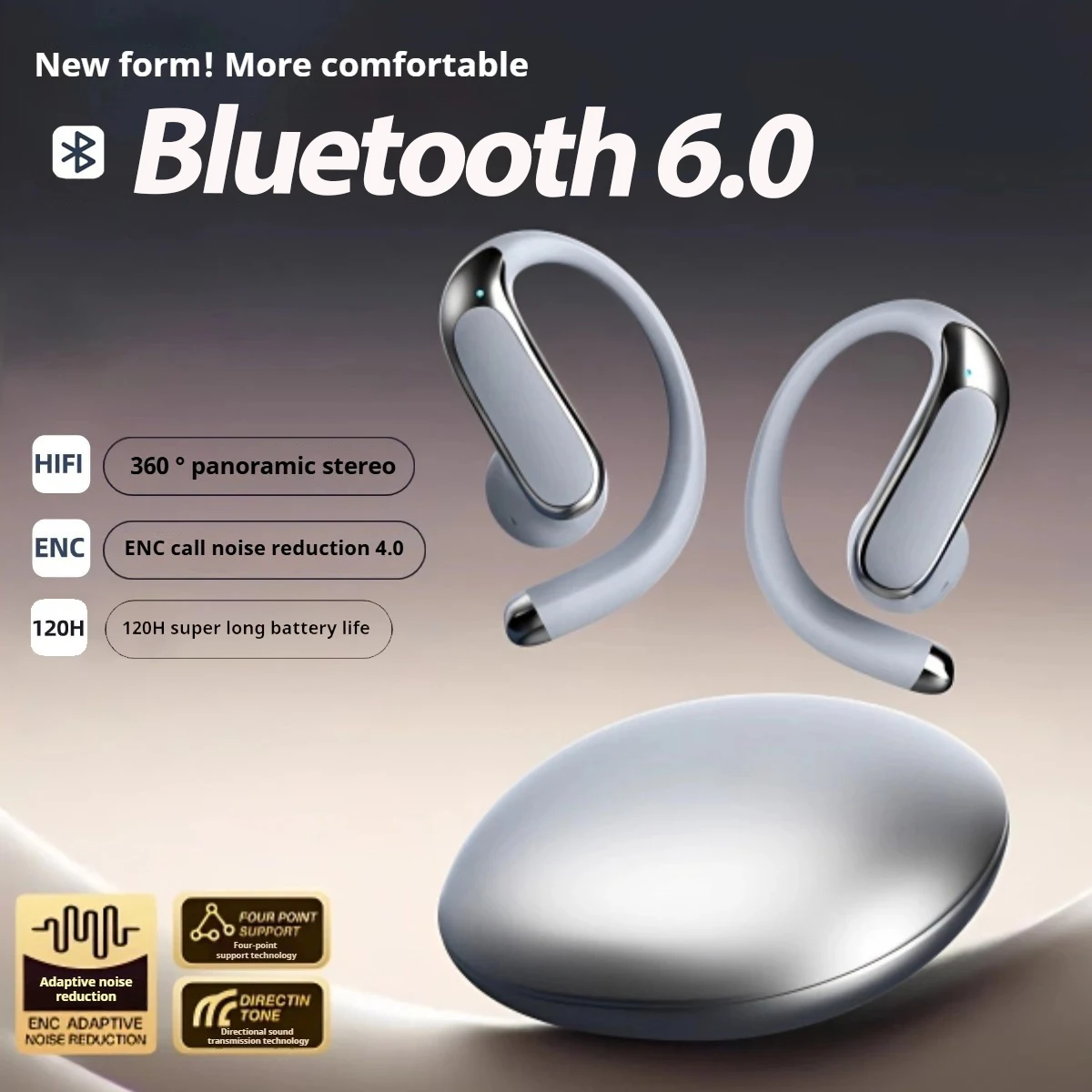 

Новые беспроводные наушники Bluetooth 6.0, спортивная гарнитура с шумоподавлением, сенсорное управление, Hi-Fi стерео наушники для бега, микрофон, стабильная Hi-Res