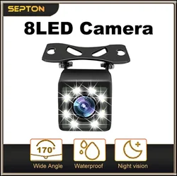 Wide Angle Car Rearview Camera, veículo Backup câmera reversa, visão noturna, câmera de estacionamento, impermeável, 4LED, 8LED, 12LED, 12V