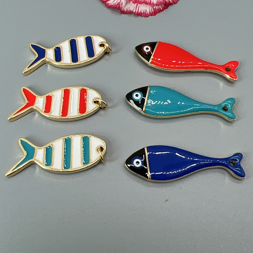 

Cute Goldfish Enamel Fish Pendants Charms For Jewelry Making diy Fashion Necklace Bracelet Accessories