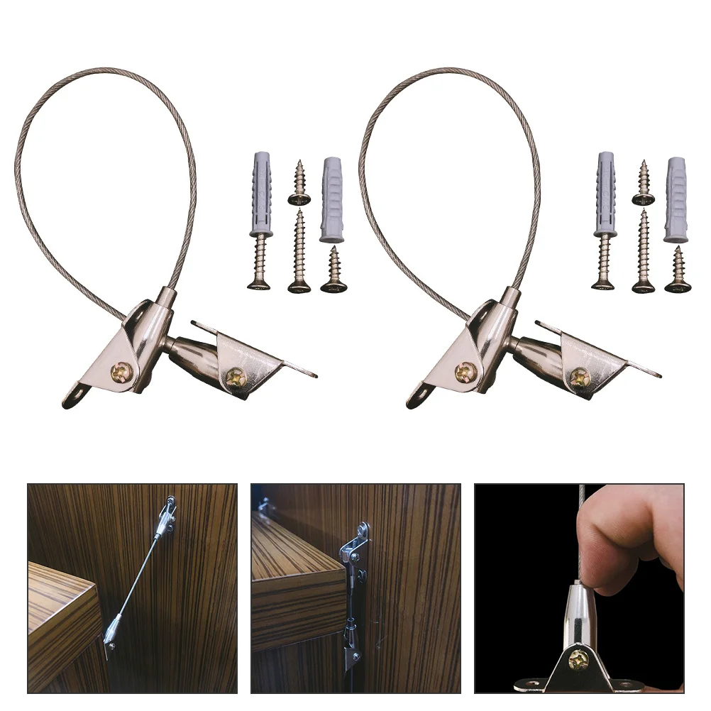 

2Sets Furniture Safety Straps Anchors Child Proofing Heavy Duty Nightstands Cabinets Monitors Drawers Reliable Durable