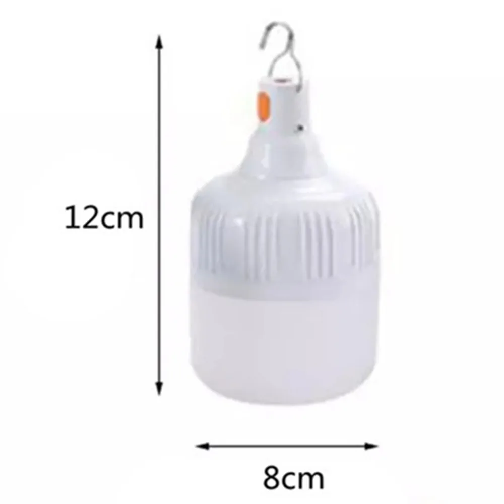 80mm USB Rechargeable Outdoor LED Lamp Bulb High Brightness Emergency Light Hook Up Camping Fishing Portable Lantern Night Light
