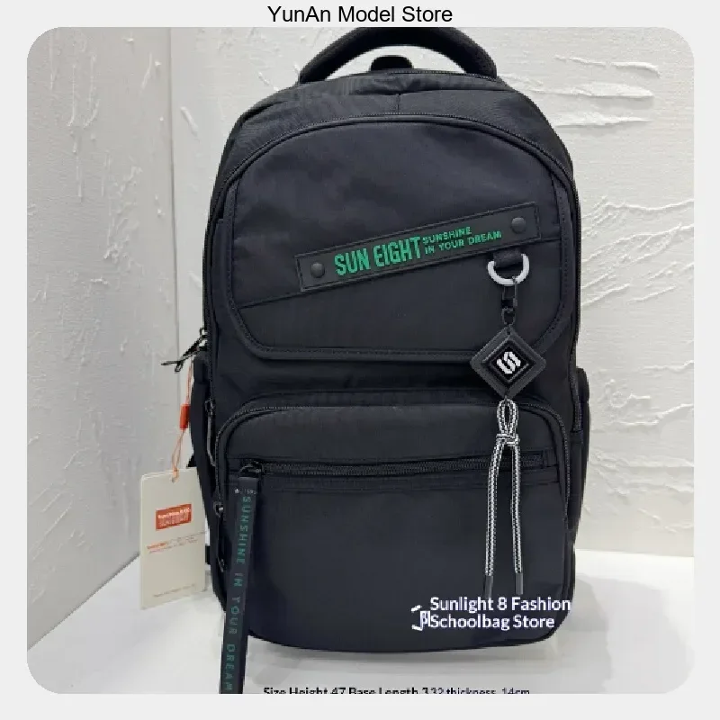 For Women College High School Students Daily Commute Large Capacity Lightweight Two Tone Grey Sun Eight Backpack School Bag