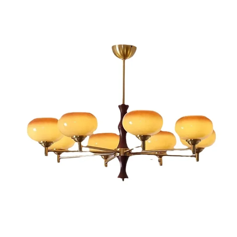 

Persimmon living room chandelier bedroom, study dining room solid wood, cream wind