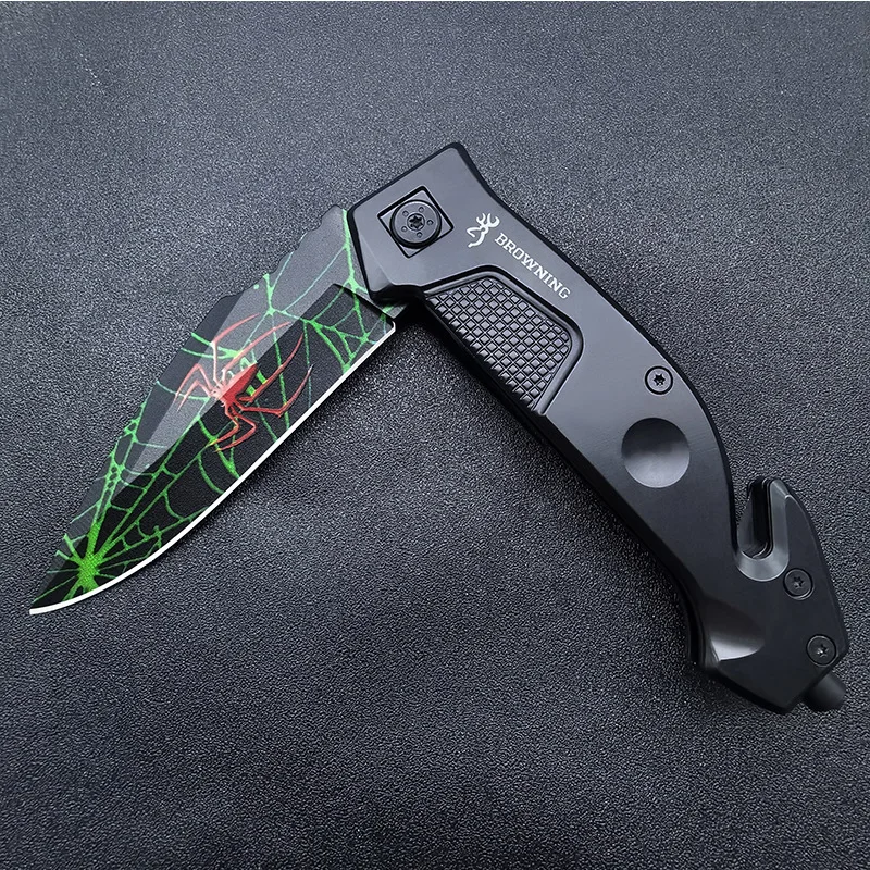 Steel Outdoors Folding Knife EDC High Hardness Survival Military Tactical Pocket Knives for Hunting and Fishing 3D Printing