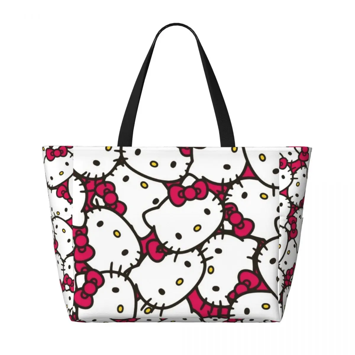 Borsa Tote personalizzata per gatti Hello Kitty per le donne borse da viaggio da spiaggia per gattini da palestra di grande capacità