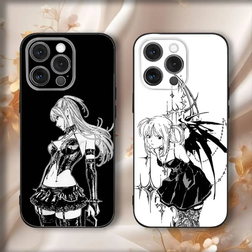 

D-Deaths Notes M-Misa Phone Case For iPhone16,15,14,13,12,11,Pro,Max,Plus,X,XS,SE4,E,Mini,Soft Black Case