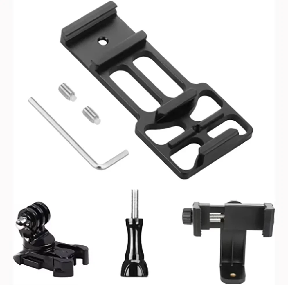 حزمة من حامل مشبك تثبيت على السكك الحديدية Picatinny متعدد الاستخدامات للبنادق والأقواس والنشاب وملحقات كاميرات تصوير POV/Vlog