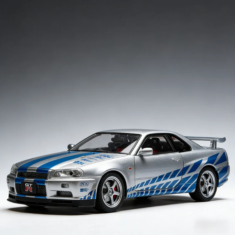 

Extra large1:18GTR street car version alloy car model removable tire boy sound light toy ornament for friends' birthday gifts