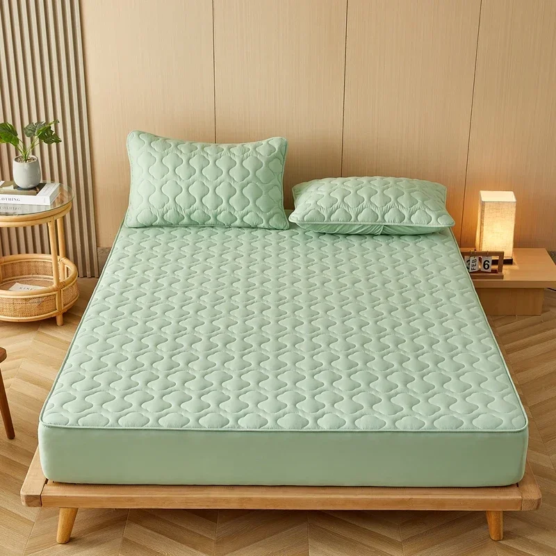 

Thicken Quilted Mattress Pad Protector Anti-mite Mattress Cover Adjustable Skin-Friendly Durable Bed Cover All-inclusive 침대커버