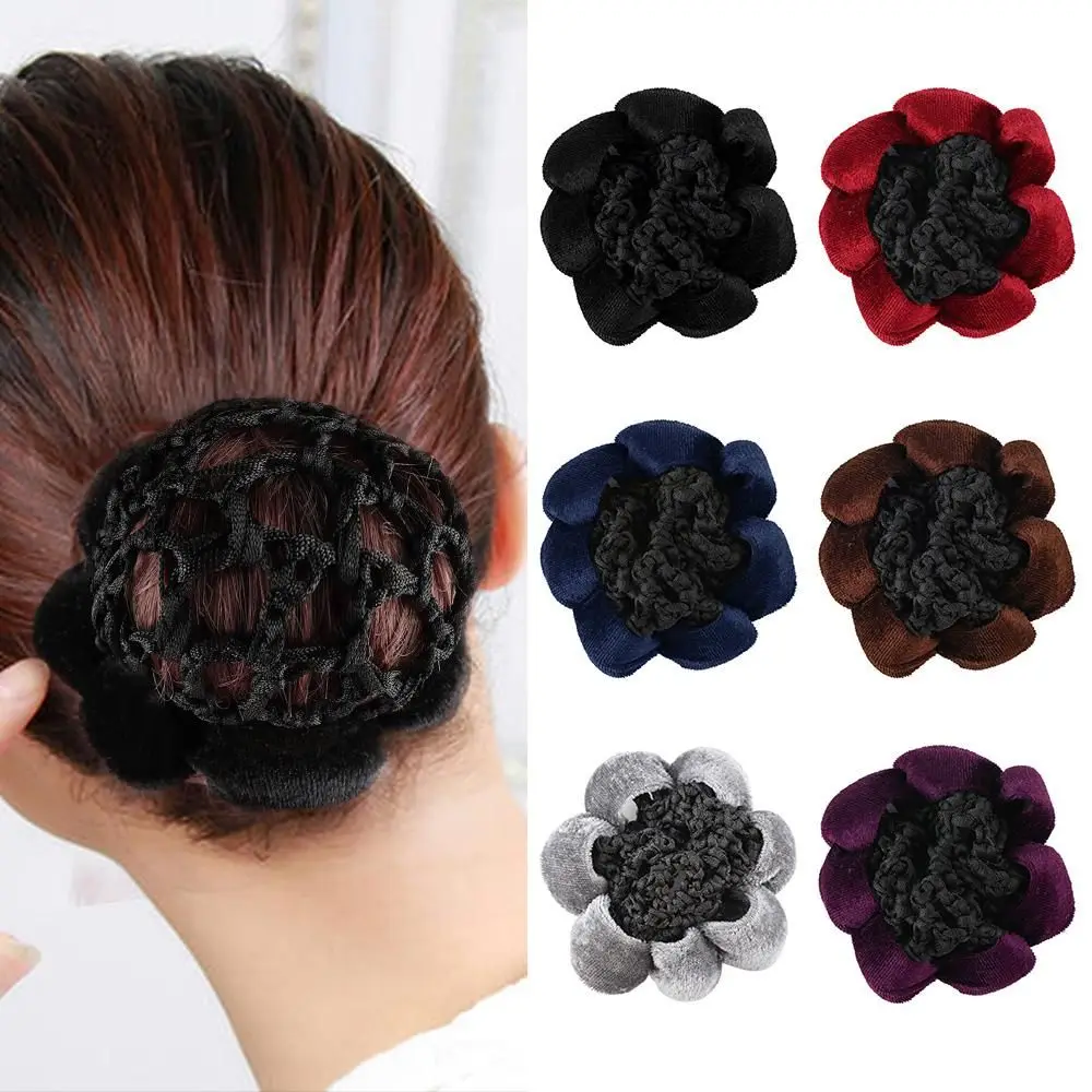 Crochet Snood Lace Velet Hair Ballet Dance Skating Snood Elastic Hair Net Bun Hair Styling Tool