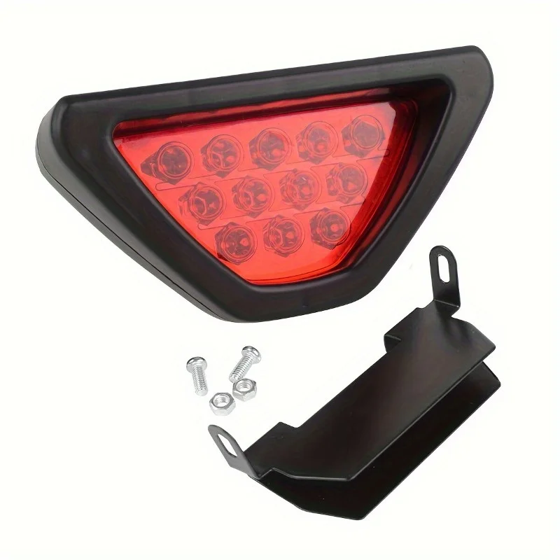 1 12V LED triangle light, car triangle light, rear brake light, universal triangle red brake light, fog light, rear tail light