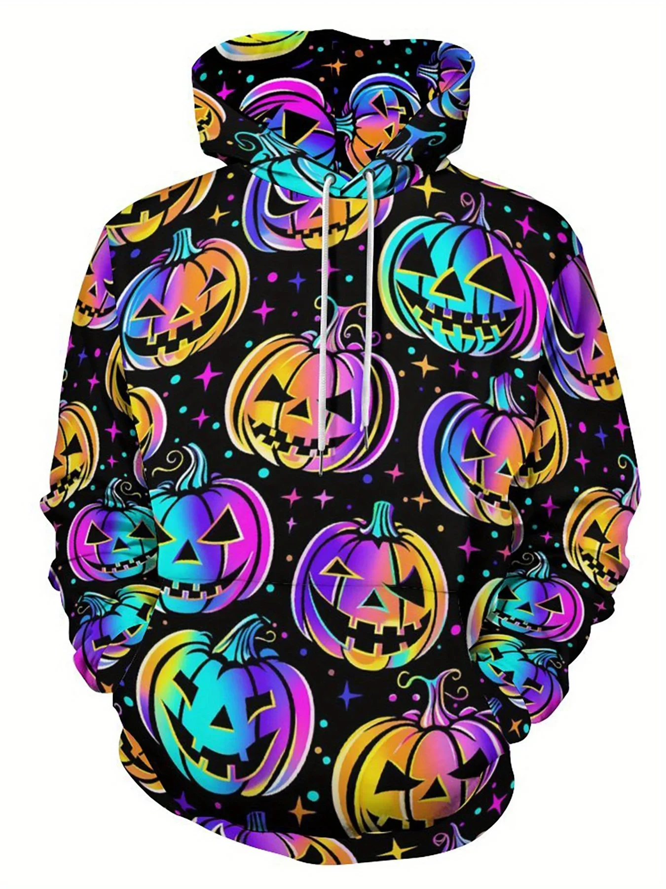 Autumn Winter Leisure Halloween 3D Printed Pattern Hoodie Suitable for Men and Women Large Standard  Funny Dazzling Cool Hoodie