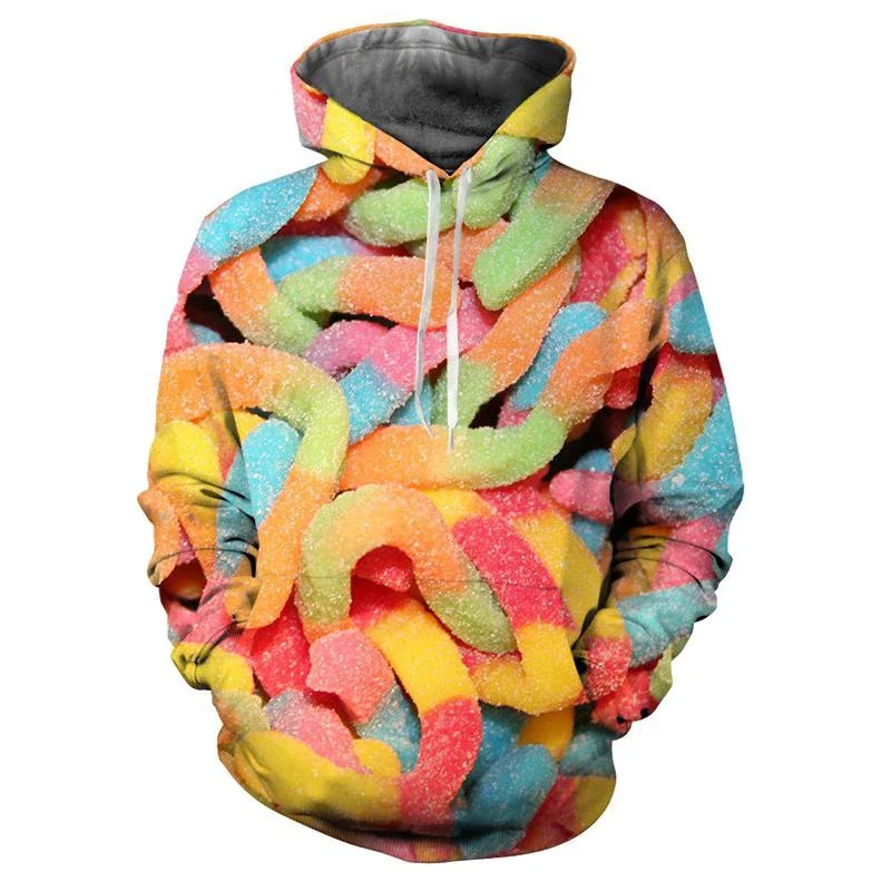 Men's and women's new fall candy Zero Sugar 3D printed hoodie casual long sleeve hoodie sweatshirt Street wear pullover clothing