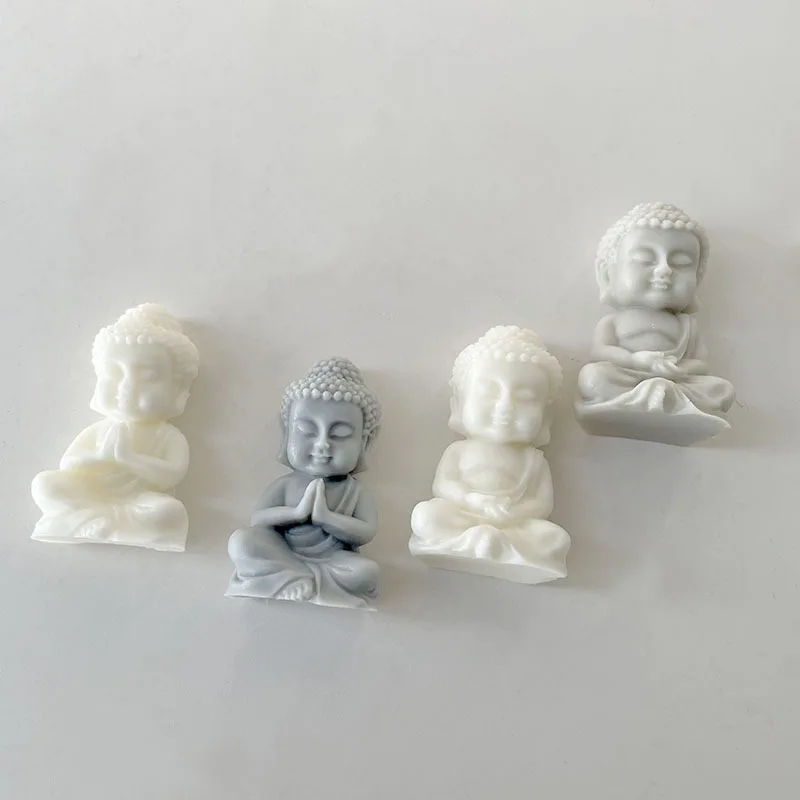 Molde de silicone para vela de buda, faça você mesmo, estátua de buda artesanal, modelagem de sabão artesanal, molde pingente de gesso