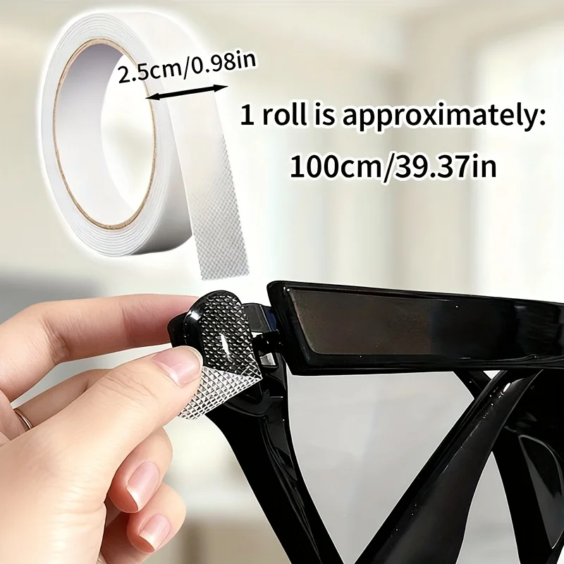 39.37 Inch Anti-Slip Stickers for Glasses, Specially Designed for Frame Connection. Prevents Slipping, Reduces Temple Spacing