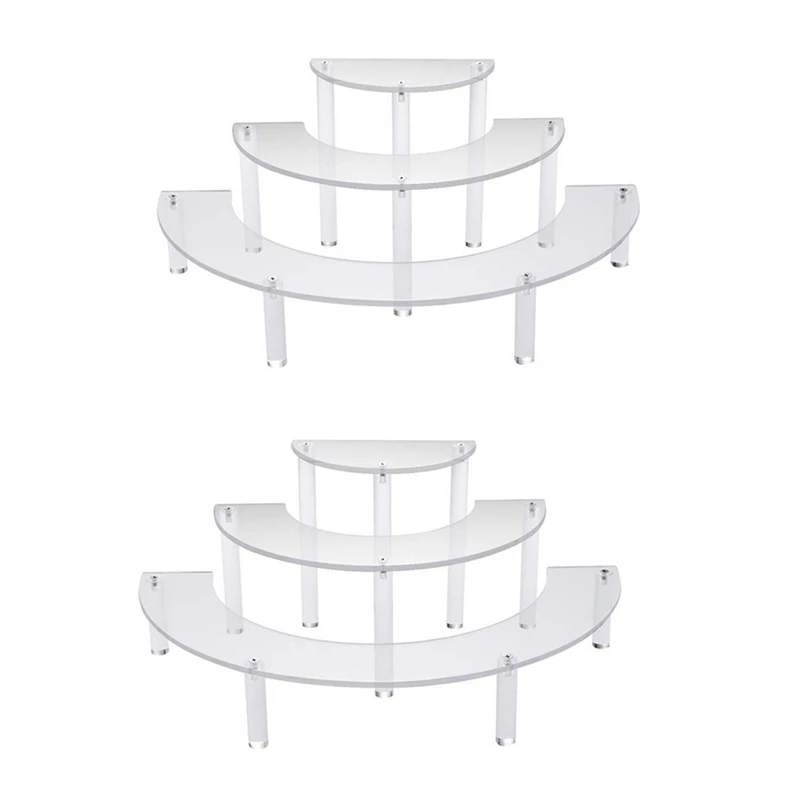 3X Transparent Removable Acrylic Cake Display Stand For Party Round Cupcake Holder Bakeware Wedding Birthday Party