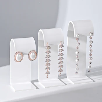 Neue Mode 3 stücke Von Set Von Schwarz/Weiß/Transparent Acryl Ohrringe Schmuck Display-ständer Requisiten Display Regal schuss